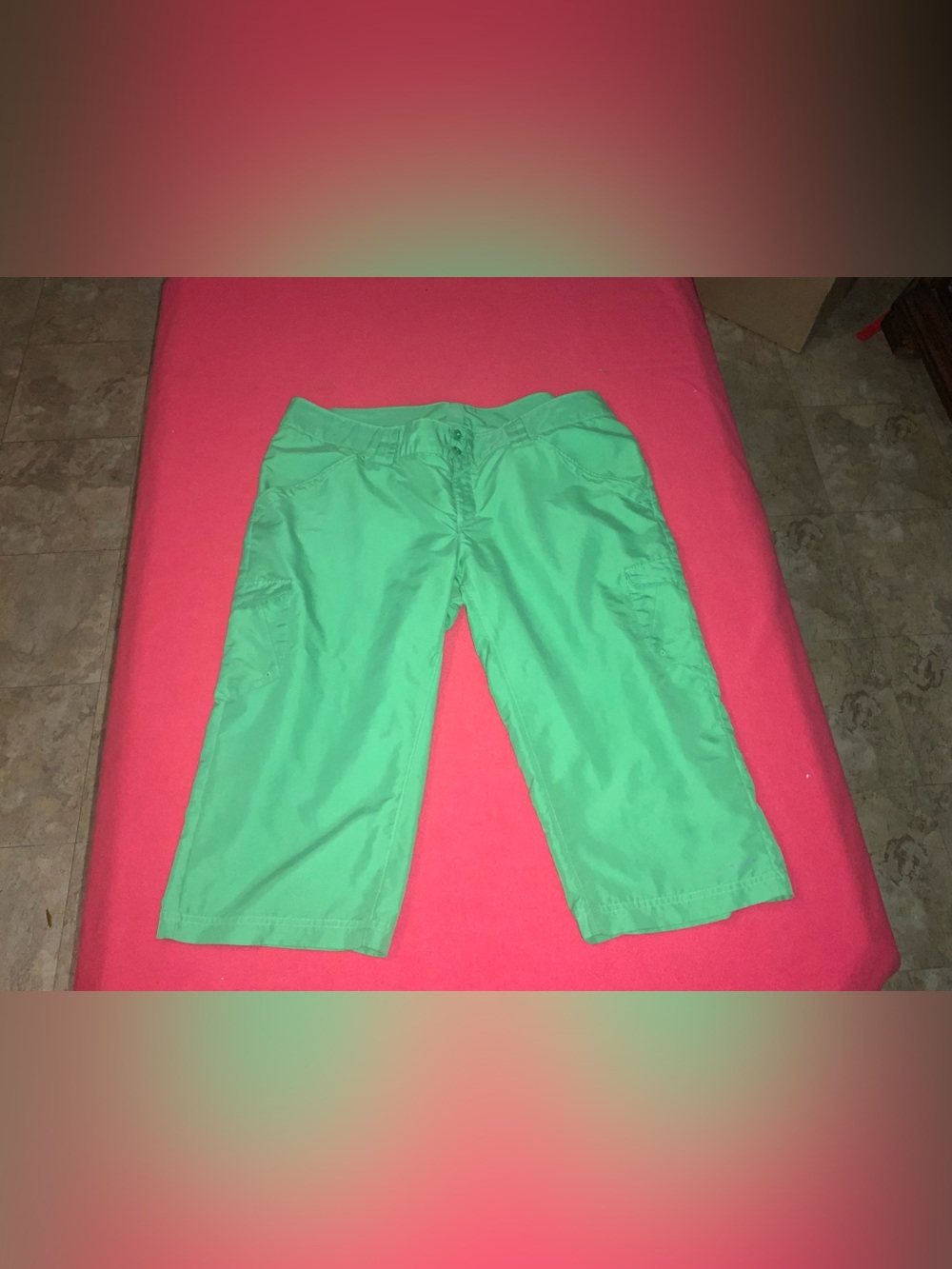 Columbia Capri Omni Shade Hiking Pants Women's 14  Vibrant Green Outdoor
